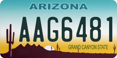 AZ license plate AAG6481