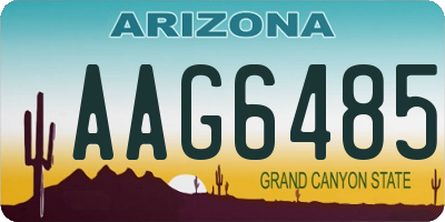 AZ license plate AAG6485