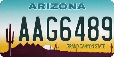 AZ license plate AAG6489