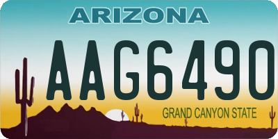 AZ license plate AAG6490