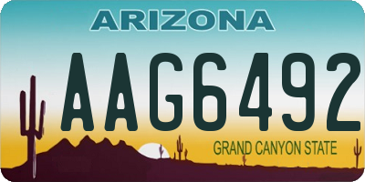 AZ license plate AAG6492