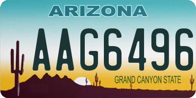 AZ license plate AAG6496