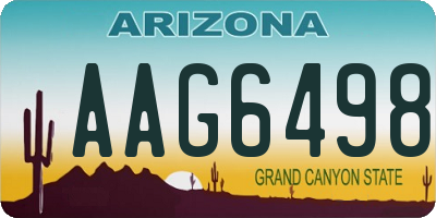AZ license plate AAG6498
