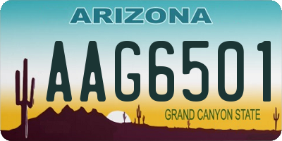 AZ license plate AAG6501