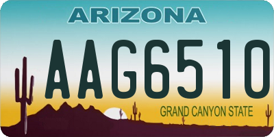AZ license plate AAG6510
