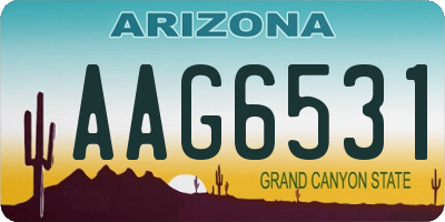 AZ license plate AAG6531