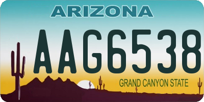 AZ license plate AAG6538