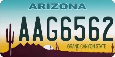 AZ license plate AAG6562