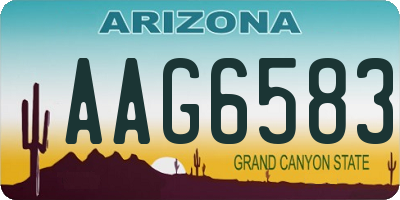 AZ license plate AAG6583