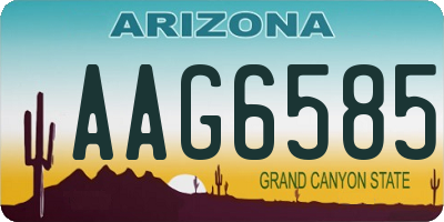 AZ license plate AAG6585