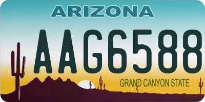 AZ license plate AAG6588