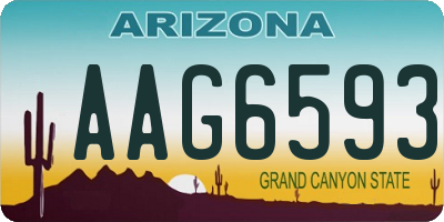 AZ license plate AAG6593