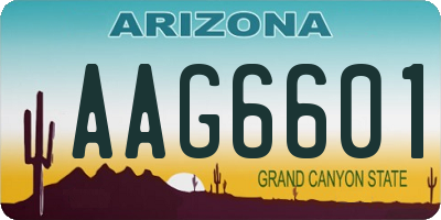 AZ license plate AAG6601