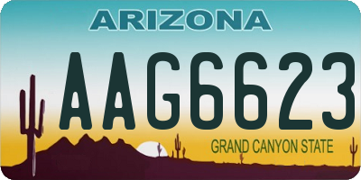 AZ license plate AAG6623