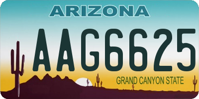 AZ license plate AAG6625