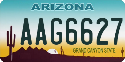 AZ license plate AAG6627