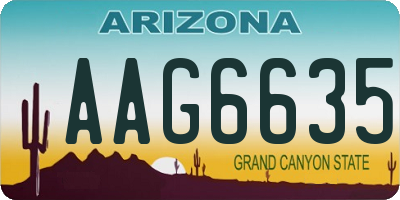 AZ license plate AAG6635