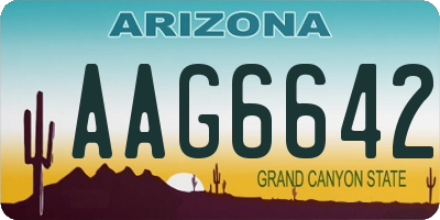 AZ license plate AAG6642