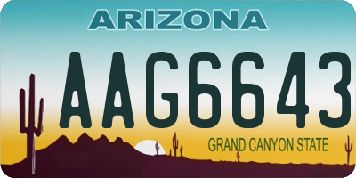 AZ license plate AAG6643