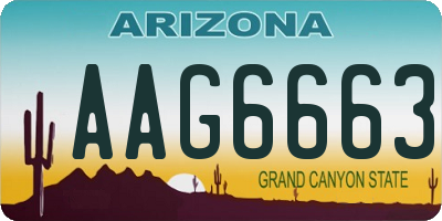 AZ license plate AAG6663