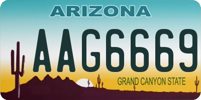 AZ license plate AAG6669