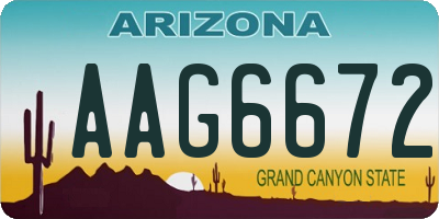 AZ license plate AAG6672
