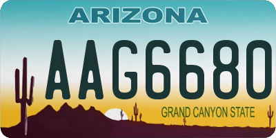 AZ license plate AAG6680