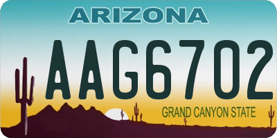 AZ license plate AAG6702