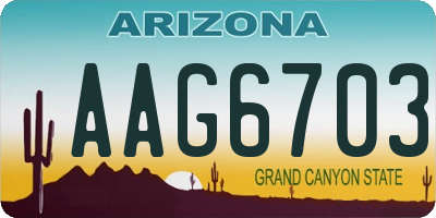 AZ license plate AAG6703