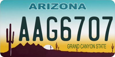 AZ license plate AAG6707
