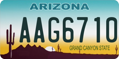AZ license plate AAG6710