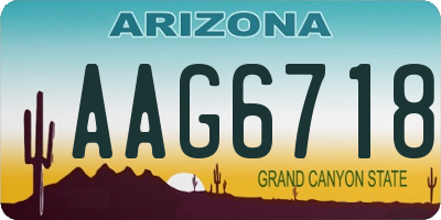 AZ license plate AAG6718