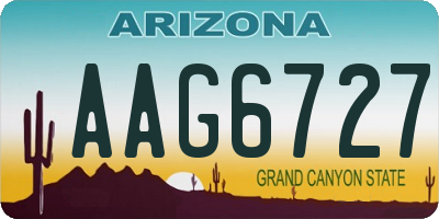 AZ license plate AAG6727