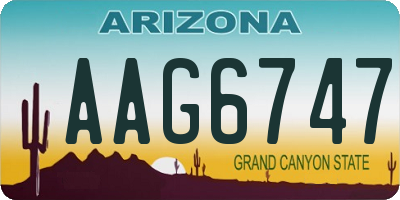 AZ license plate AAG6747