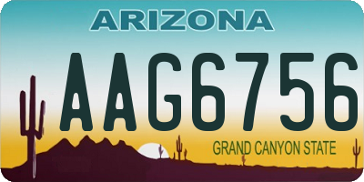 AZ license plate AAG6756