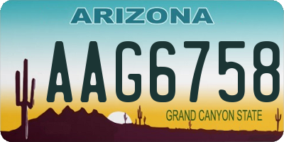 AZ license plate AAG6758