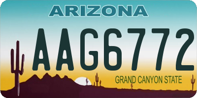 AZ license plate AAG6772