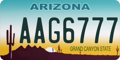 AZ license plate AAG6777