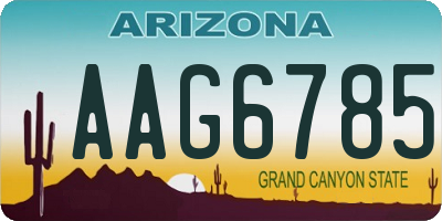 AZ license plate AAG6785