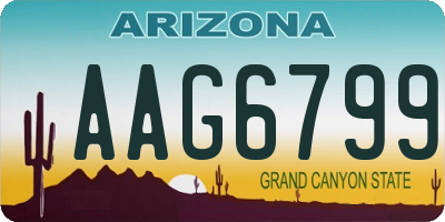 AZ license plate AAG6799