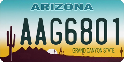 AZ license plate AAG6801