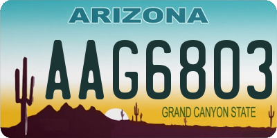 AZ license plate AAG6803