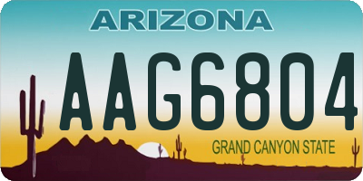 AZ license plate AAG6804