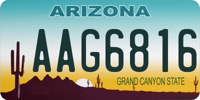 AZ license plate AAG6816