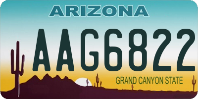 AZ license plate AAG6822