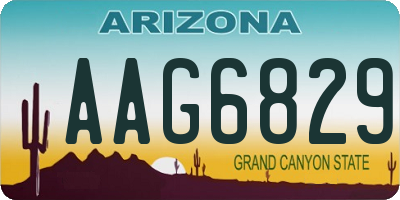 AZ license plate AAG6829
