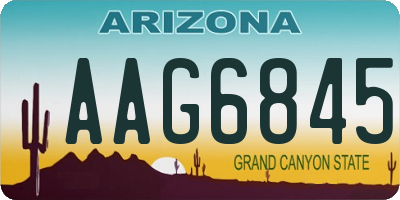 AZ license plate AAG6845