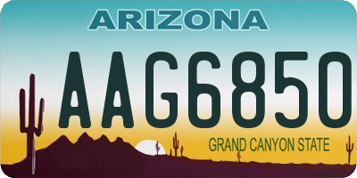 AZ license plate AAG6850