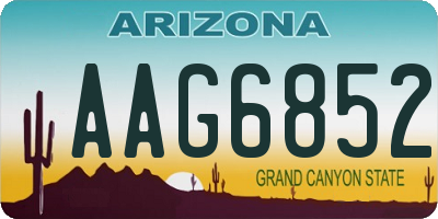 AZ license plate AAG6852
