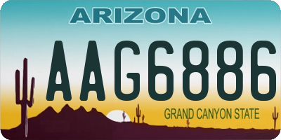AZ license plate AAG6886
